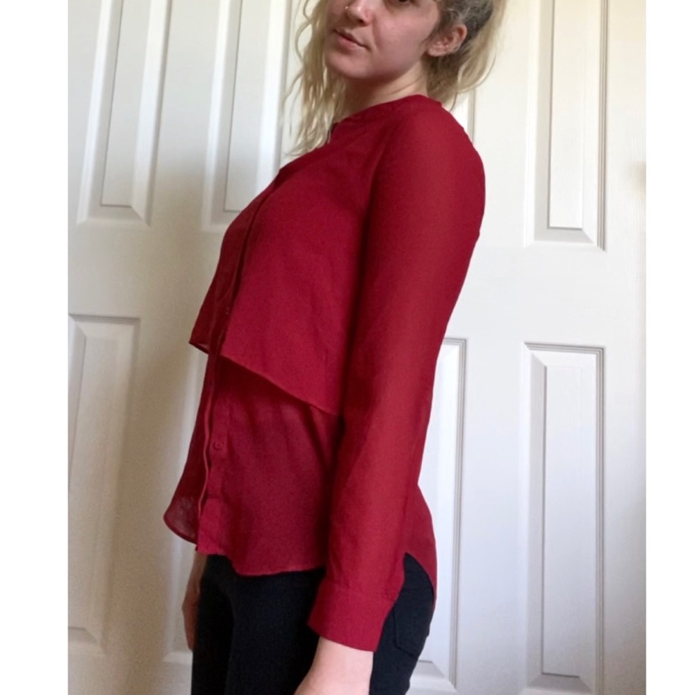 Banana Republic Tiered Chiffon Shirt - Picture 2 of 7